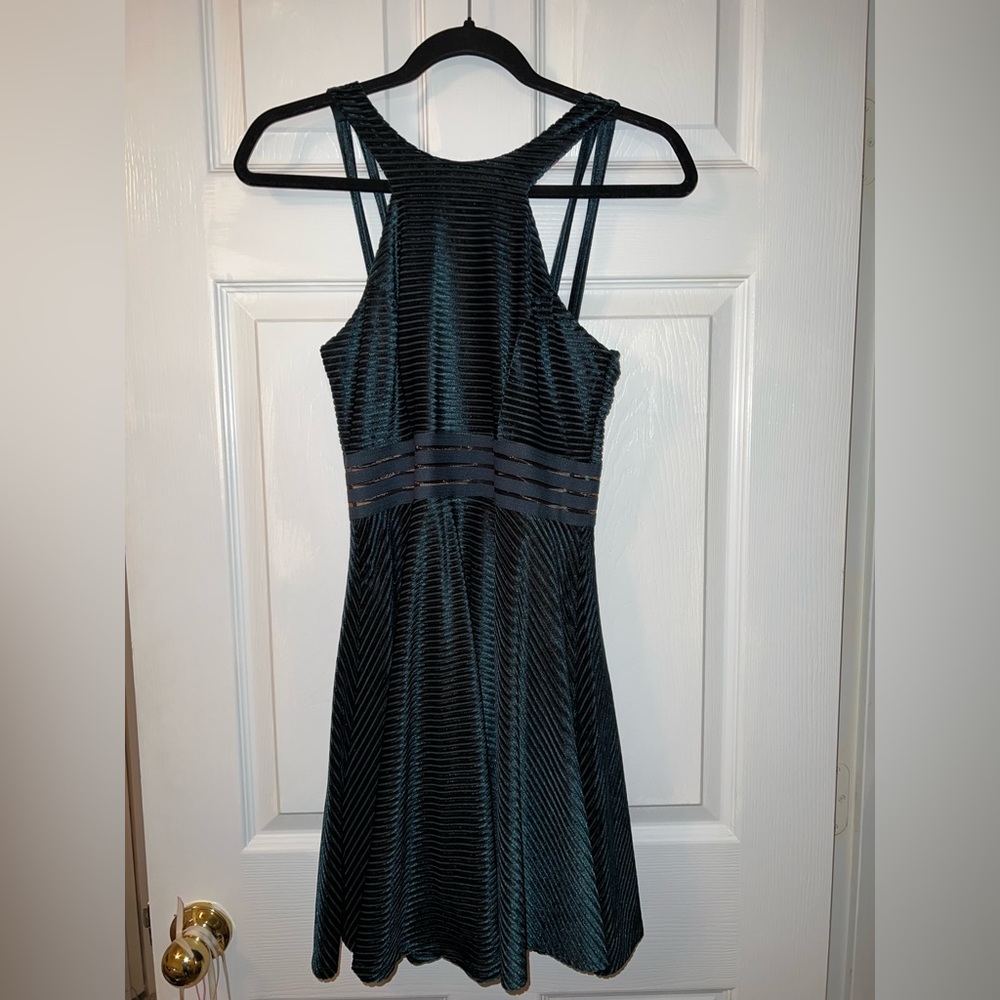 Teal Velvet Party Dress (Size: 5)